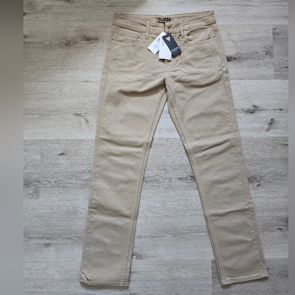 Guess Khaki Slim Angels Pants Mens Size 32x32 New With Tags